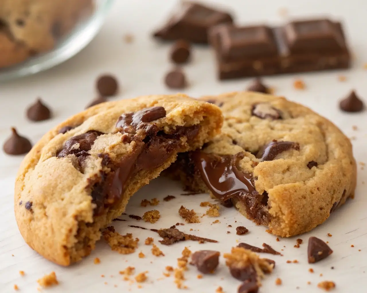 Soft Chocolate Chip Cookies That Everyone Loves with a gooey melted chocolate center.