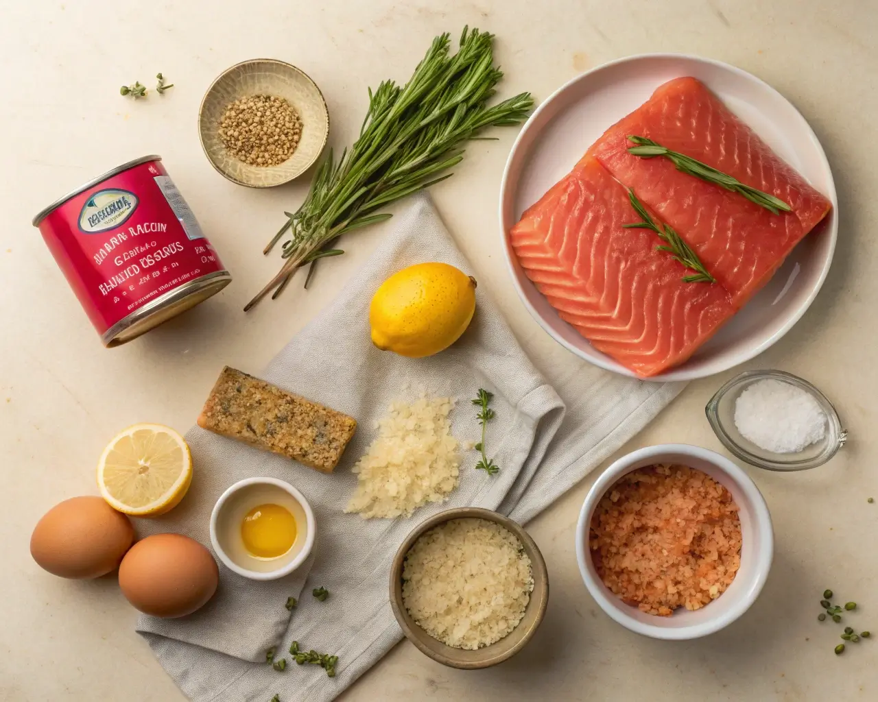 Red vs Pink Canned Salmon for Loaf – Ingredients for making a perfect homemade salmon loaf.