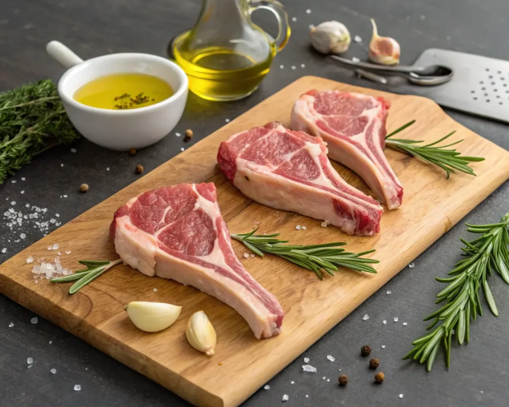 Raw Lamb Chops Ready for Pan Searing