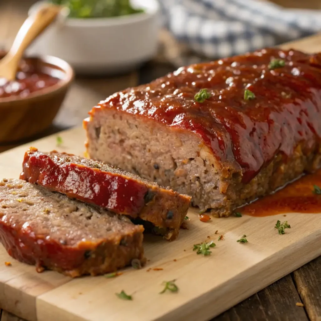 Delicious Meatloaf Recipe with a rich and glossy glaze