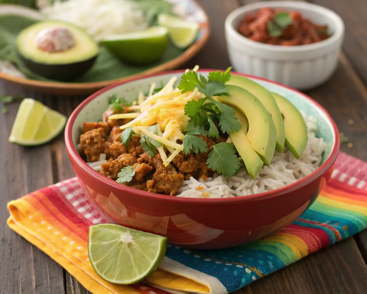 Ground Turkey Crock Pot Recipes: 5 Simple & Flavorful Slow Cooker Meals Slow-cooked turkey taco bowl with avocado and rice