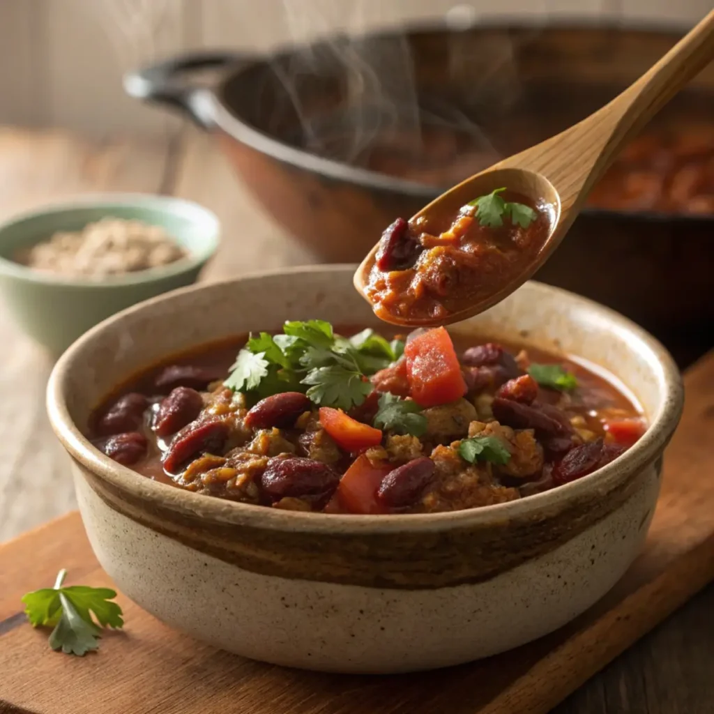 Ground Turkey Crock Pot Recipes – Hearty slow-cooked turkey chili with beans and tomatoes