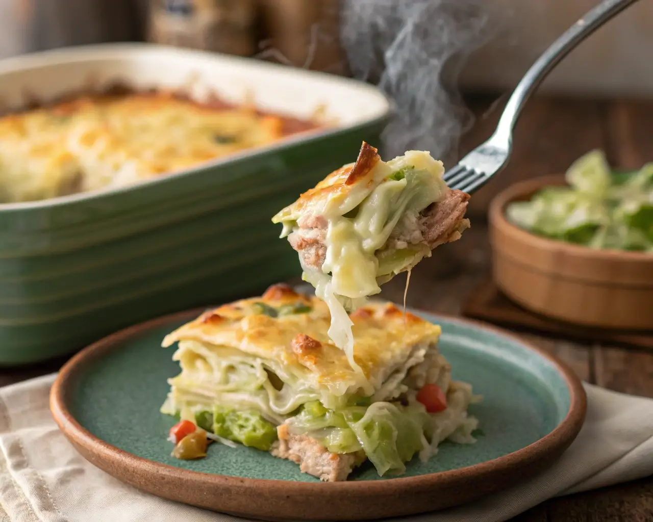 : Best Turkey Cabbage Casserole close-up showing texture and layers.